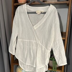 Cynthia Rowley White Linen Blouse